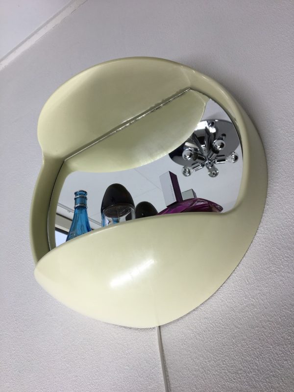Space age mirror with lighting - vintage 70s Dutch design - VERY RARE - collector echtvintage echt
