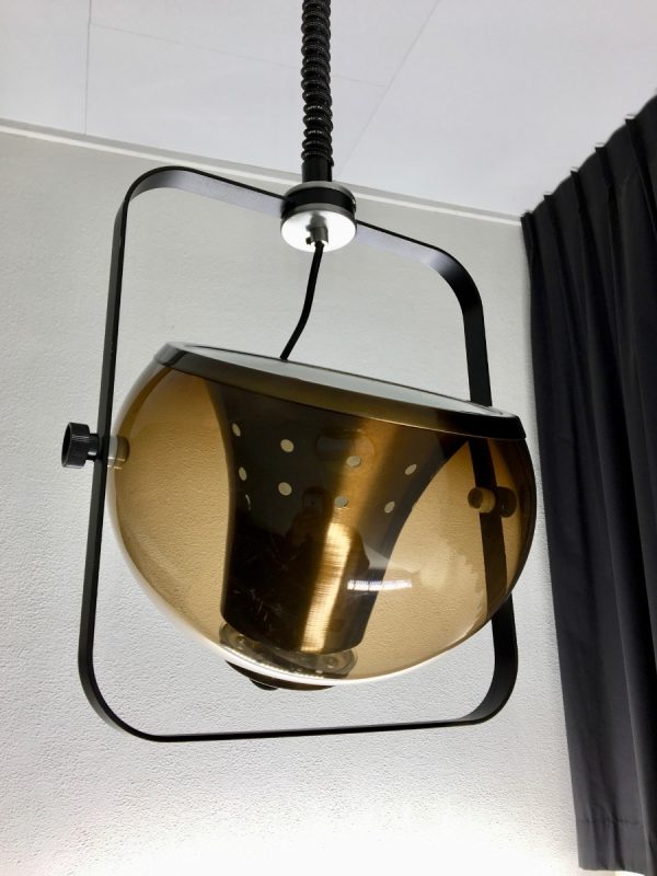 Vintage Dijkstra Lampen adjustable hanging lamp - 70s Dutch design - space age pendant light echt vintage