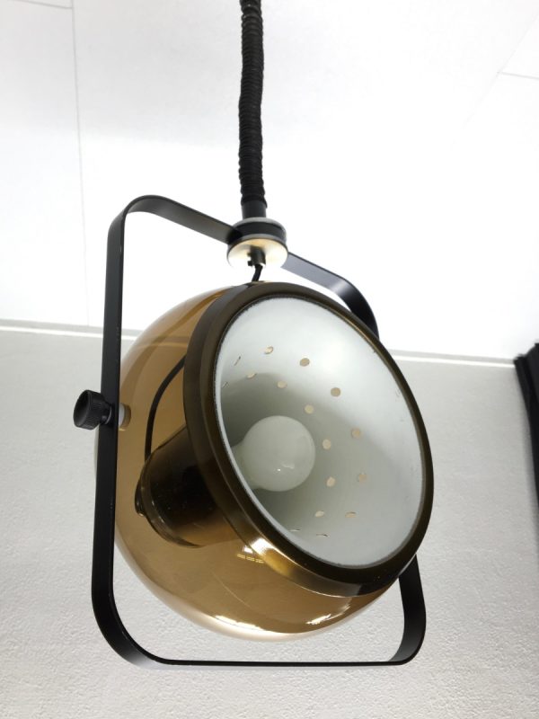 Vintage Dijkstra Lampen adjustable hanging lamp - 70s Dutch design - space age pendant light echt vintage