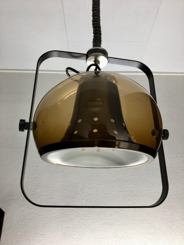 Vintage Dijkstra Lampen adjustable hanging lamp - 70s Dutch design - space age pendant light echt vintage