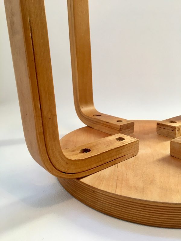 Vintage plywood stool - Scandinavian design - bent birch - wooden stool