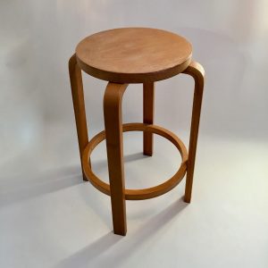 Vintage plywood stool - Scandinavian design - bent birch - wooden stool