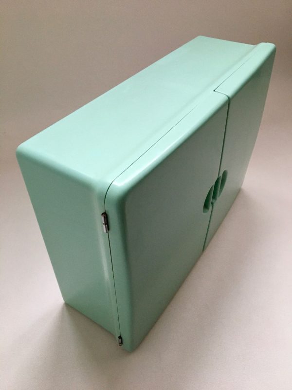 echt vintage Vintage turquoise medicine cabinet - 60's retro storage box - bathroom closet -Spluga CM Torino