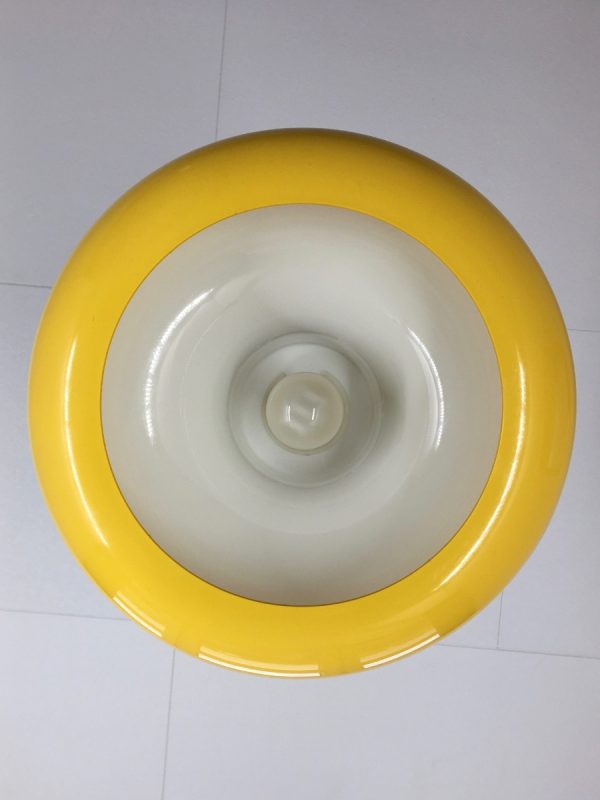Massive space age pendent lamp - vintage yellow UFO light