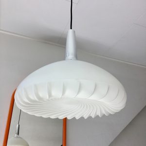 Peill + Putzler pendant lamp - 60s vintage opal glass Aluminium light