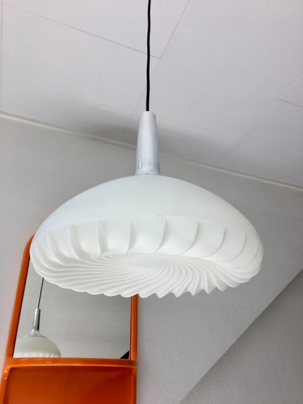 Peill + Putzler pendant lamp - 60s vintage opal glass Aluminium light