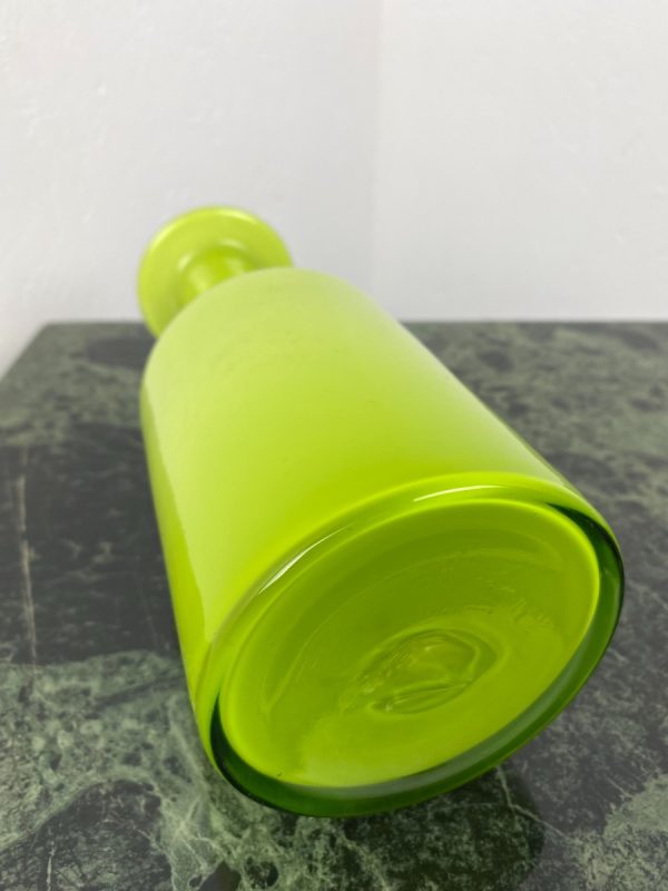 Green opaline glas vase - Holmegaard - Otto Brauer - Denmark - 1960 - vintage design icon