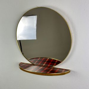 Large vintage Midcentury round mirror with dressing table - 60's 70's
