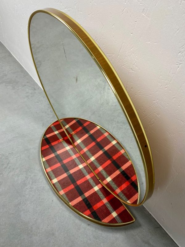 Large vintage Midcentury round mirror with dressing table - 60's 70's