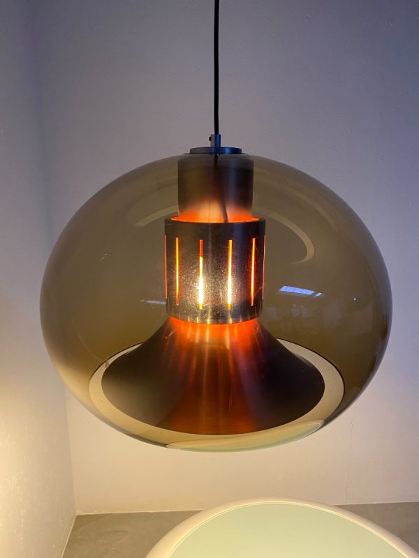 Vintage Herda space age lamp - Plexiglass Aluminium 70's Dutch pendent light echt echtvintage