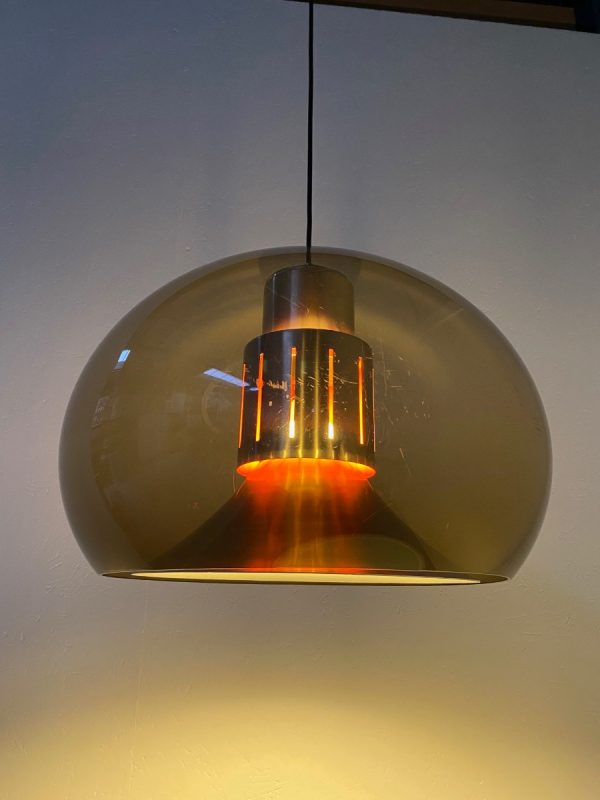 Vintage Herda space age lamp - Plexiglass Aluminium 70's Dutch pendent light echt echtvintage