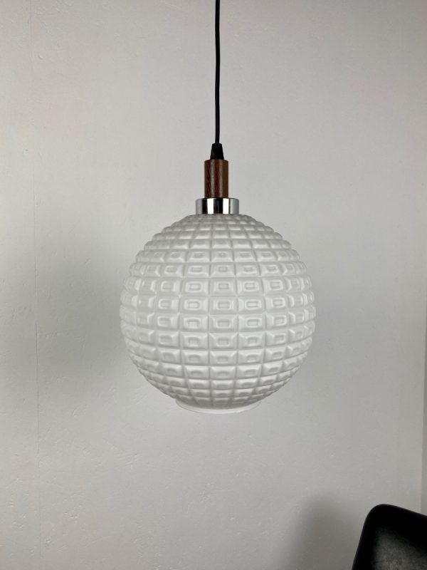 Vintage Philips pendent lamp - Mid century modern 60's Gangkofner design light - glass hanglamp