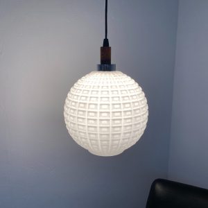 Vintage Philips pendent lamp - Mid century modern 60's Gangkofner design light - glass hanglamp