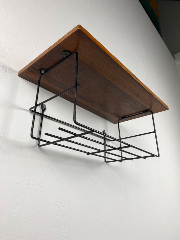 Vintage Scandinavian wall phone shelf with rack - 60s / 70s design - Nils Strinning stijl modern echtvintage echt