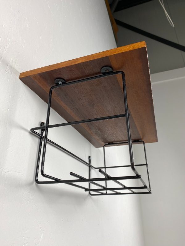 Vintage Scandinavian wall phone shelf with rack - 60s / 70s design - Nils Strinning stijl modern echtvintage echt