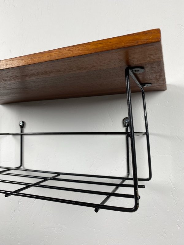 Vintage Scandinavian wall phone shelf with rack - 60s / 70s design - Nils Strinning stijl modern echtvintage echt