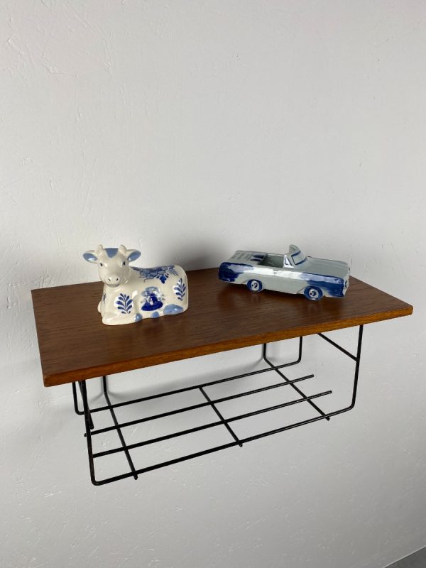 Vintage Scandinavian wall phone shelf with rack - 60s / 70s design - Nils Strinning stijl modern echtvintage echt