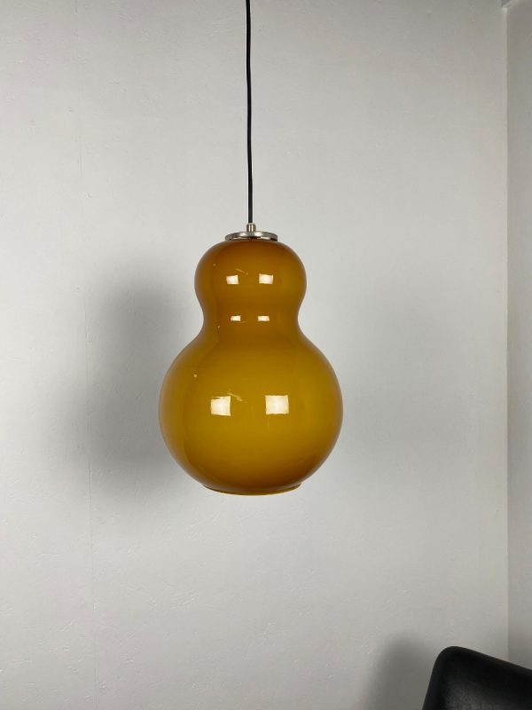 echt Vintage glass pendent light - Hemi Sweden - Type 550 - rare Scandinavian 60s peanut hanglamp - opaline glas echtvintage