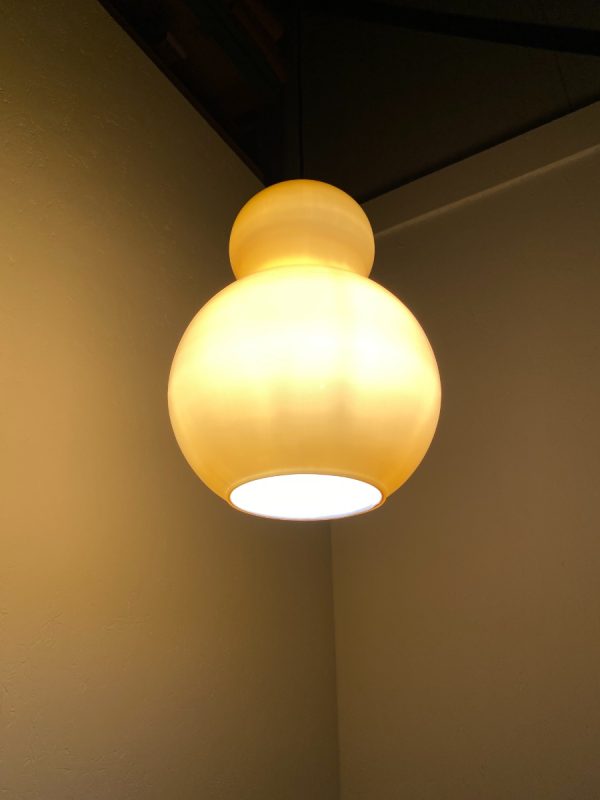 echt Vintage glass pendent light - Hemi Sweden - Type 550 - rare Scandinavian 60s peanut hanglamp - opaline glas echtvintage