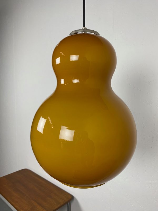 echt Vintage glass pendent light - Hemi Sweden - Type 550 - rare Scandinavian 60s peanut hanglamp - opaline glas echtvintage