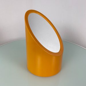 echt Vintage plastic space age mirror - 70s orange pop art oblique mirror echtvintage