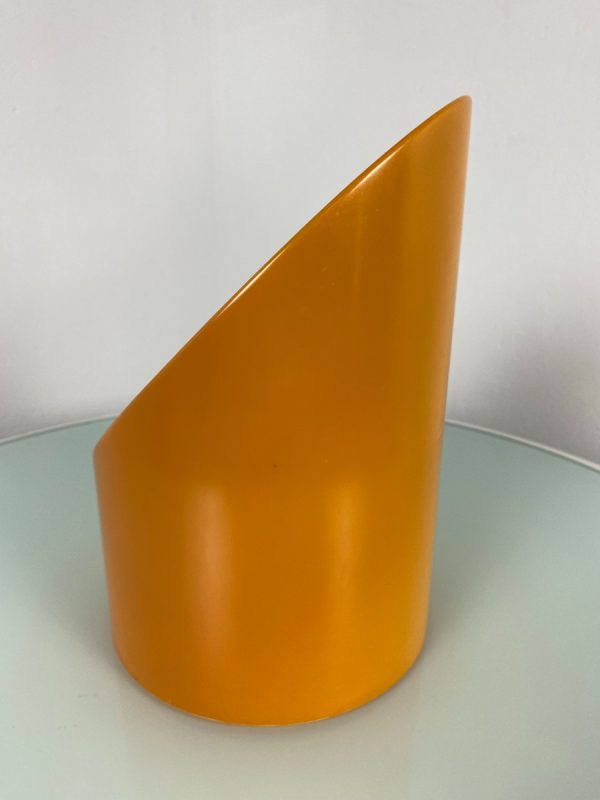 echt Vintage plastic space age mirror - 70s orange pop art oblique mirror echtvintage