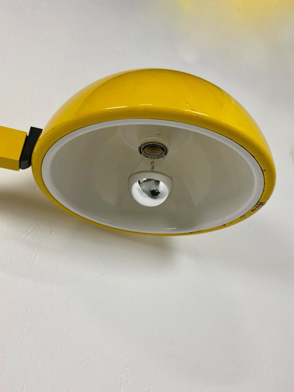 echtvintage echt Vintage space age telescopic wall lamp - yellow metal swing arm light - Massive Belgium - rare pop art 70's modern lighting