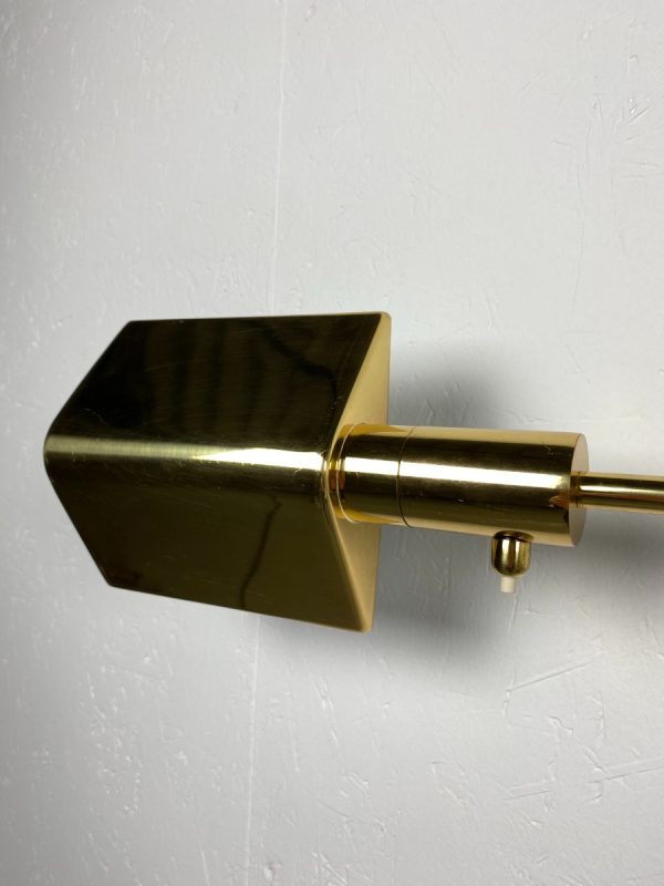echt Vintage Boulanger brass wall light set - Belgium swing arm 70s lamp - gold chrome metal classic design echtvintage
