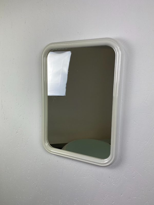 Pop art echtvintage Large rare rectangle vintage Tiger mirror - Space Age white mirror - Retro