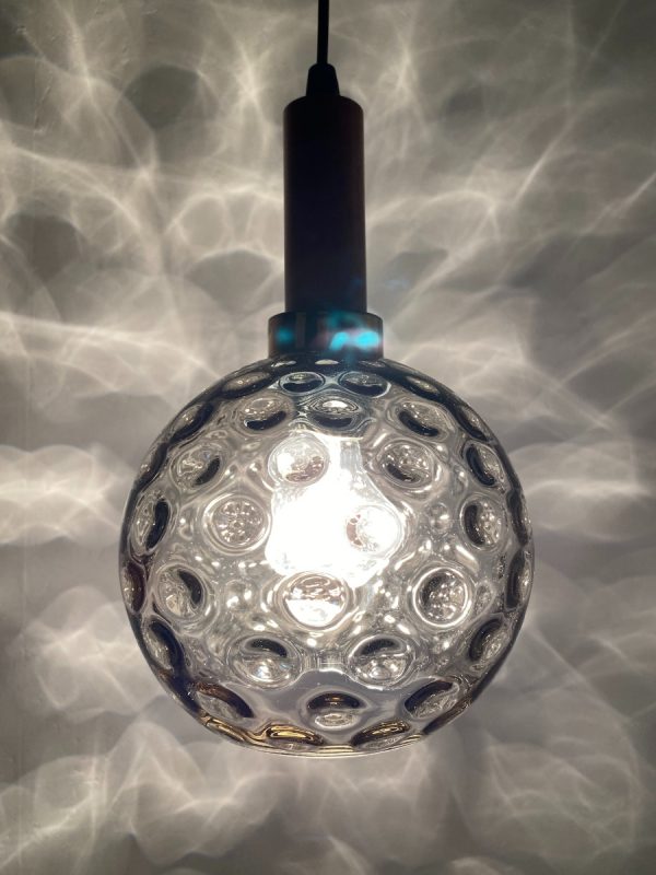 Mid-Century modern bubble glass hanging lamp echt - vintage 1960s pendent light - Limburg Glashutte Germany echtvintage