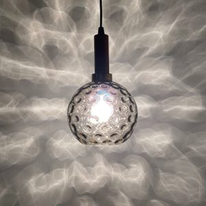 Mid-Century modern bubble glass hanging lamp echt - vintage 1960s pendent light - Limburg Glashutte Germany echtvintage