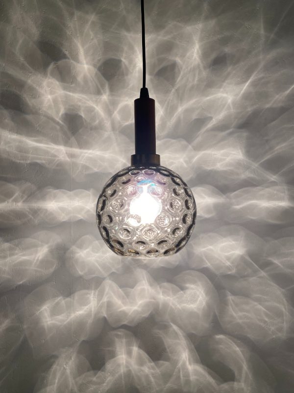 Mid-Century modern bubble glass hanging lamp echt - vintage 1960s pendent light - Limburg Glashutte Germany echtvintage
