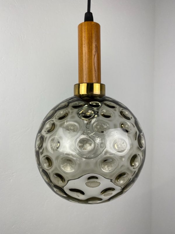 Mid-Century modern bubble glass hanging lamp echt - vintage 1960s pendent light - Limburg Glashutte Germany echtvintage