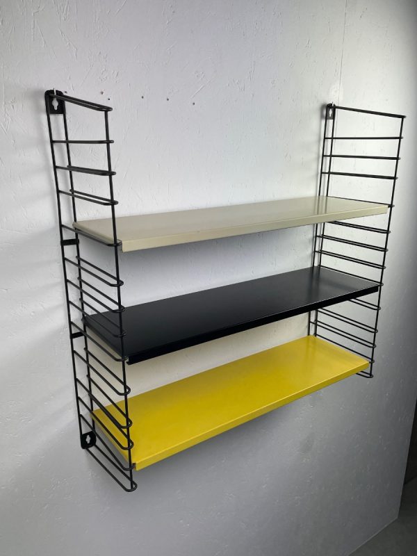 echtvintage Vintage Tomado metal wall rack - original 60s / 70s design shelf - industrial modern Dutch bookshelf echt