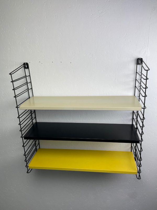 echtvintage Vintage Tomado metal wall rack - original 60s / 70s design shelf - industrial modern Dutch bookshelf echt