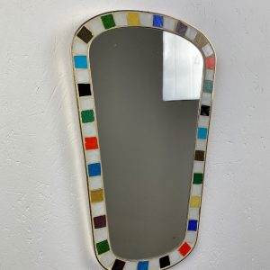 Echt Vintage oval mirror with mosaic tiles - Mid century retro mirror echtvintage dutch