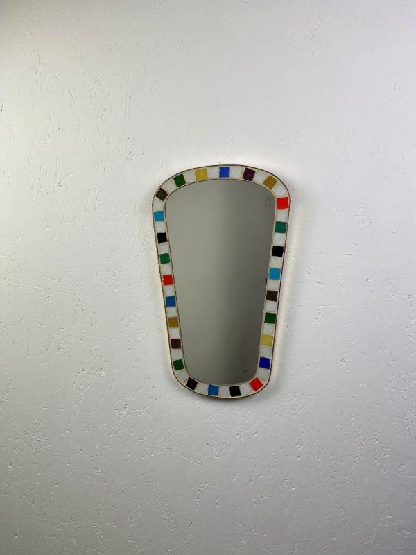 Echt Vintage oval mirror with mosaic tiles - Mid century retro mirror echtvintage dutch