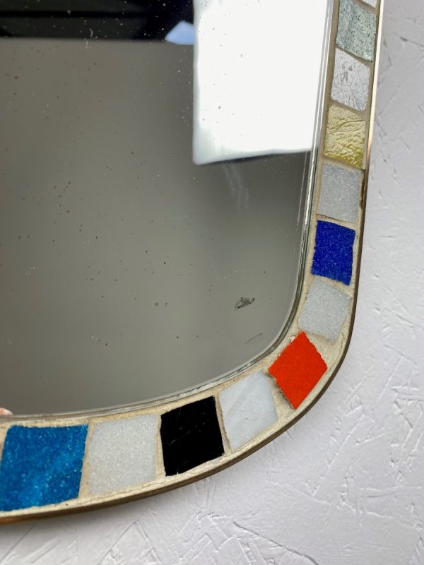 Echt Vintage oval mirror with mosaic tiles - Mid century retro mirror echtvintage dutch