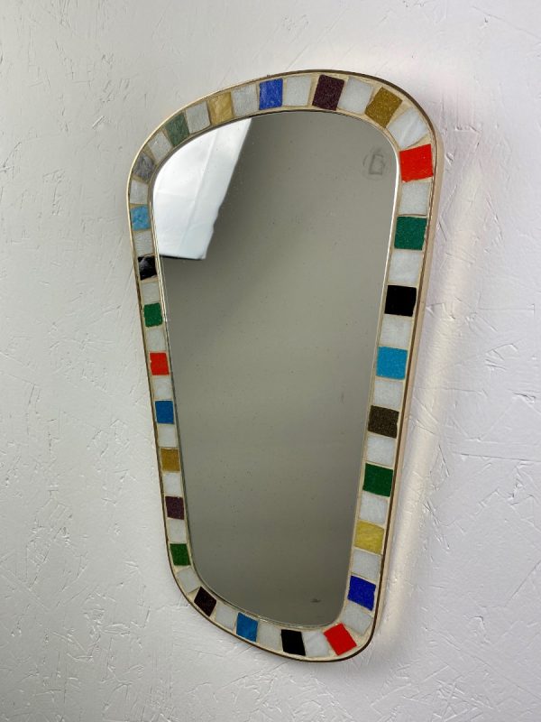 Echt Vintage oval mirror with mosaic tiles - Mid century retro mirror echtvintage dutch