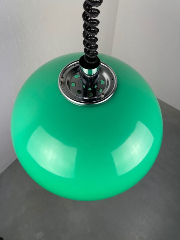 Meblo Guzzini echt Vintage space age lamp - 60s green plexiglass Rolly Massive Belgium adjustable pendent light echtvintage
