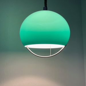 echt Vintage space age lamp - 60s green plexiglass Rolly Meblo Guzzini adjustable pendent light echtvintage