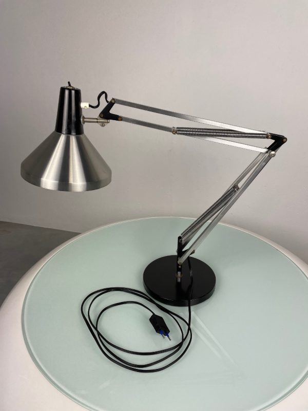 echtvintage HALA Zeist T9 architect's lamp - vintage 60s desk lamp - adjustable metal aluminium lighting echt