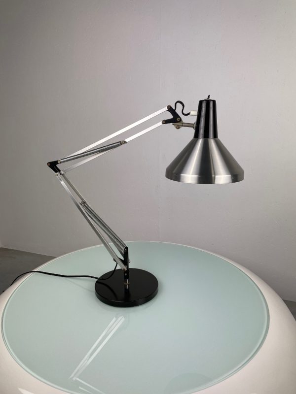 echtvintage HALA Zeist T9 architect's lamp - vintage 60s desk lamp - adjustable metal aluminium lighting echt