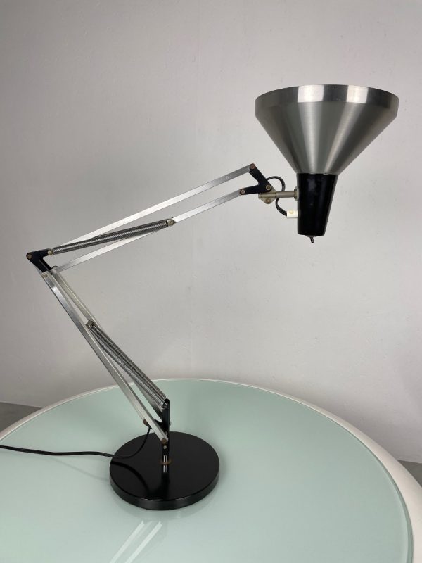 echtvintage HALA Zeist T9 architect's lamp - vintage 60s desk lamp - adjustable metal aluminium lighting echt