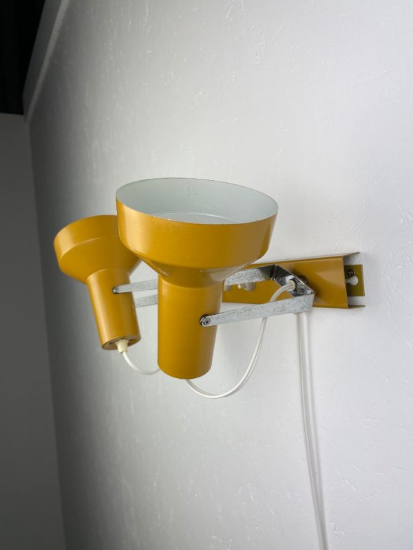 echt Vintage 60s wall light - mustard yellow twin lamp - modern Anvia retro lighting echtvintage