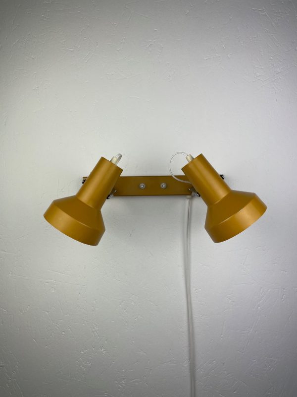 echt Vintage 60s wall light - mustard yellow twin lamp - modern Anvia retro lighting echtvintage