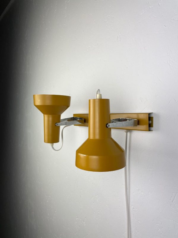 echt Vintage 60s wall light - mustard yellow twin lamp - modern Anvia retro lighting echtvintage