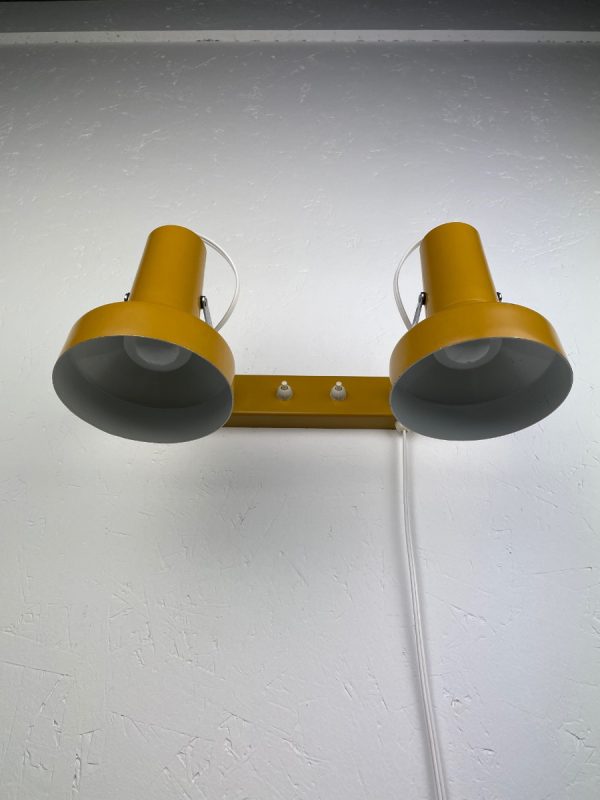 echt Vintage 60s wall light - mustard yellow twin lamp - modern Anvia retro lighting echtvintage