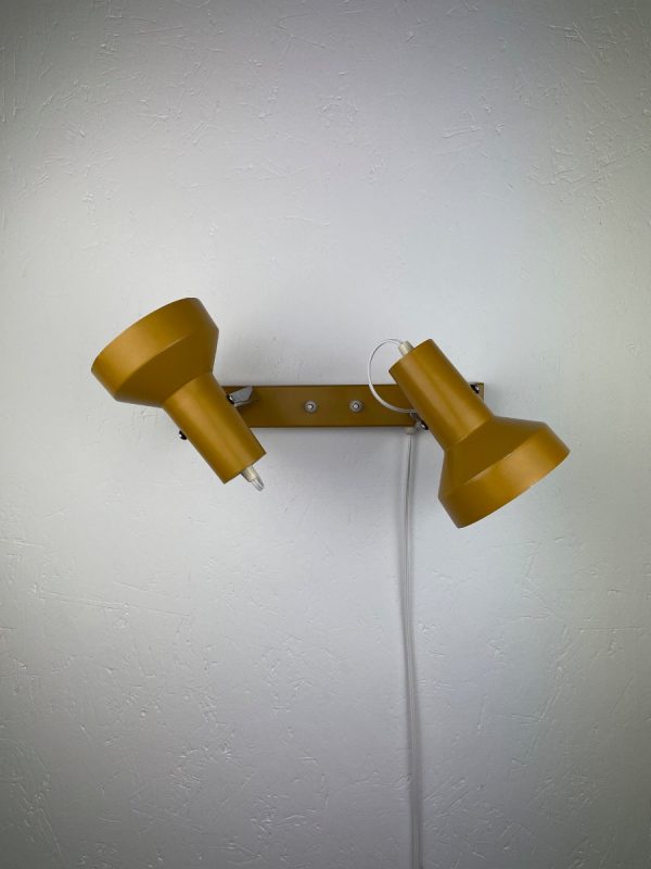 echt Vintage 60s wall light - mustard yellow twin lamp - modern Anvia retro lighting echtvintage