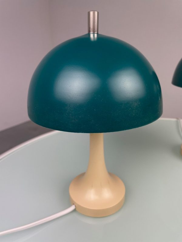 echt Vintage Philips mushroom lamp set - very rare 60s plastic Aluminium desk light - Dutch table lamp Holland echtvintage